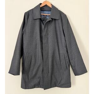 Hart Schaffner Marx Men's Jacket Coat S Overcoat Removable Liner Leather Trim